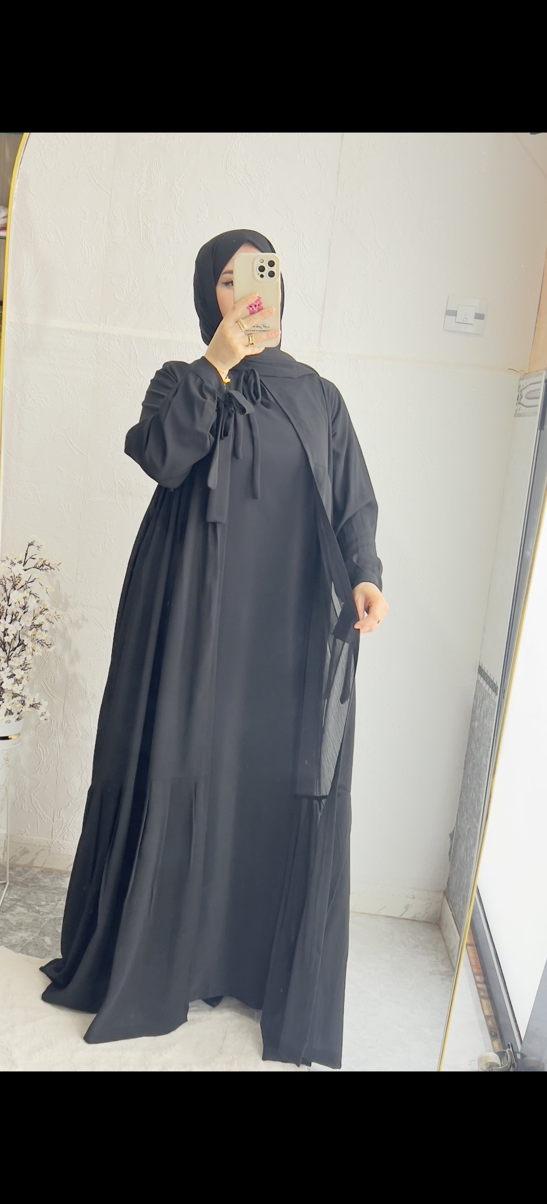 طقم عباية فخم بثلاث قطع – أناقة راقية في كل لون