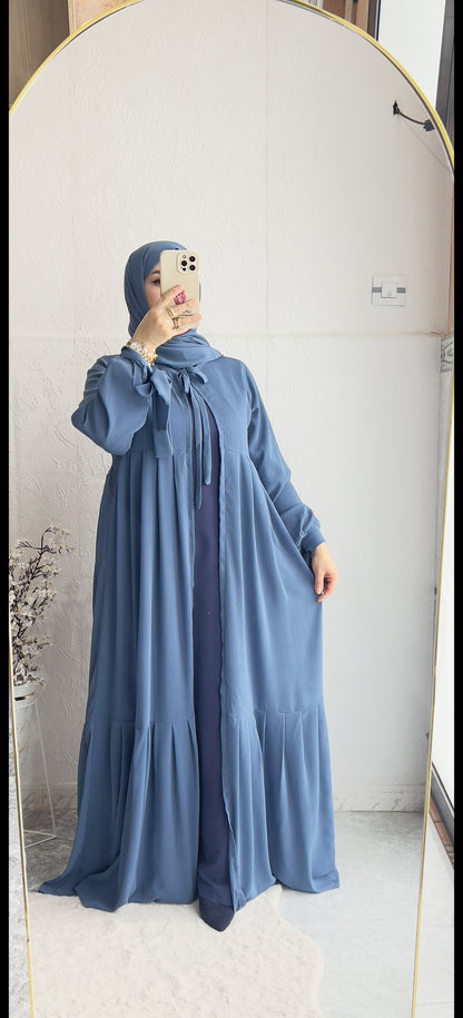 طقم عباية فخم بثلاث قطع – أناقة راقية في كل لون